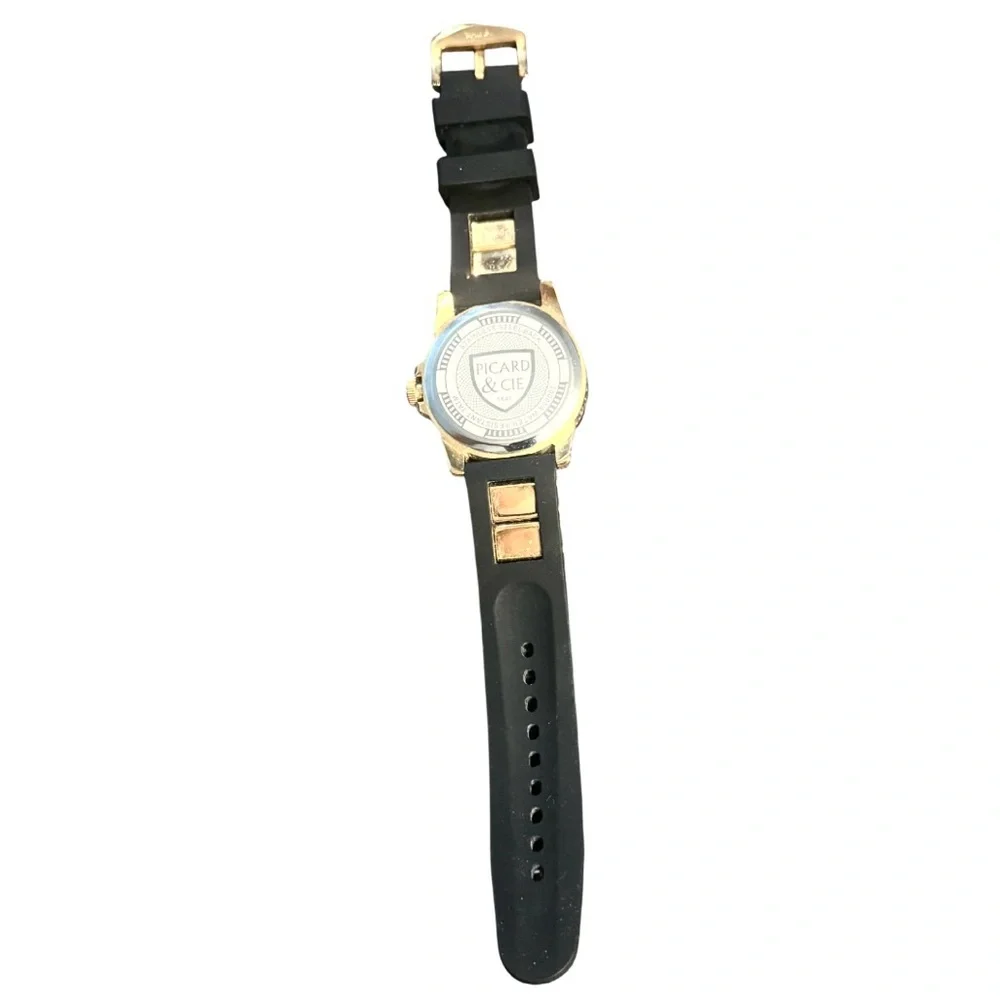 Picard & Cie Halberd  Black and‎ Gold Men's Watch, Larged Faced Watch Like New